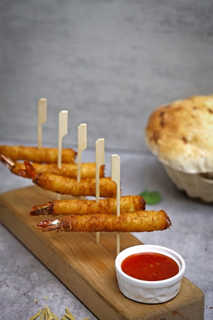 Deep Fried Firecracker Shrimps with Dipping Sauce